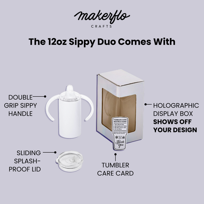 12oz Straight Sub Sippy Cup Duo