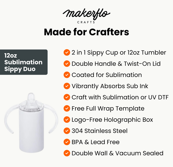 12oz Straight Sub Sippy Cup Duo