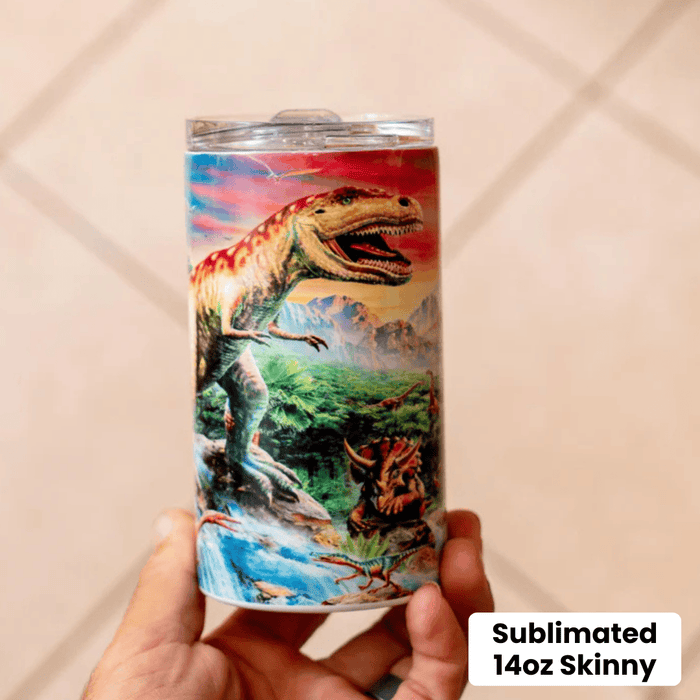 14oz Skinny Tumbler (Polycoated) - Ninja Transfers