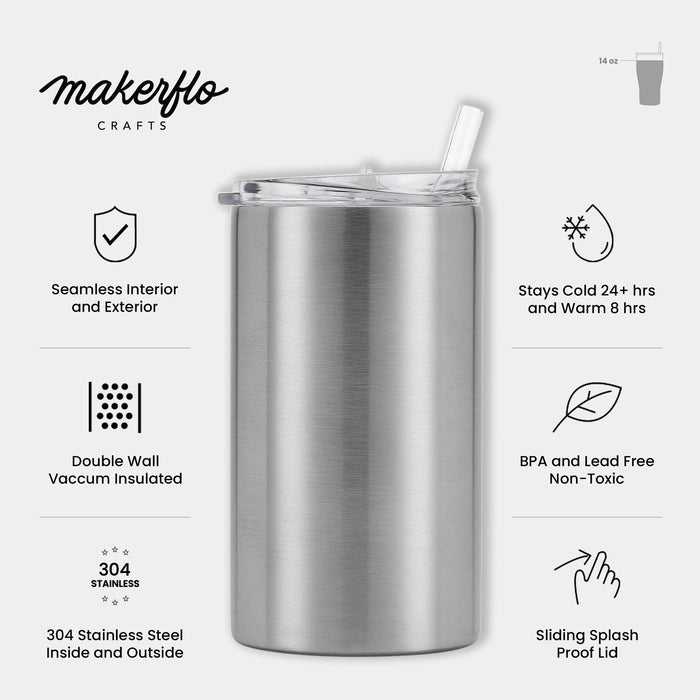 14oz Skinny Tumbler (Stainless Steel)