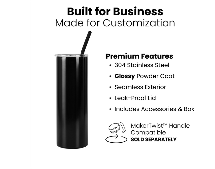 20oz Skinny Tumbler (Powder Coated)