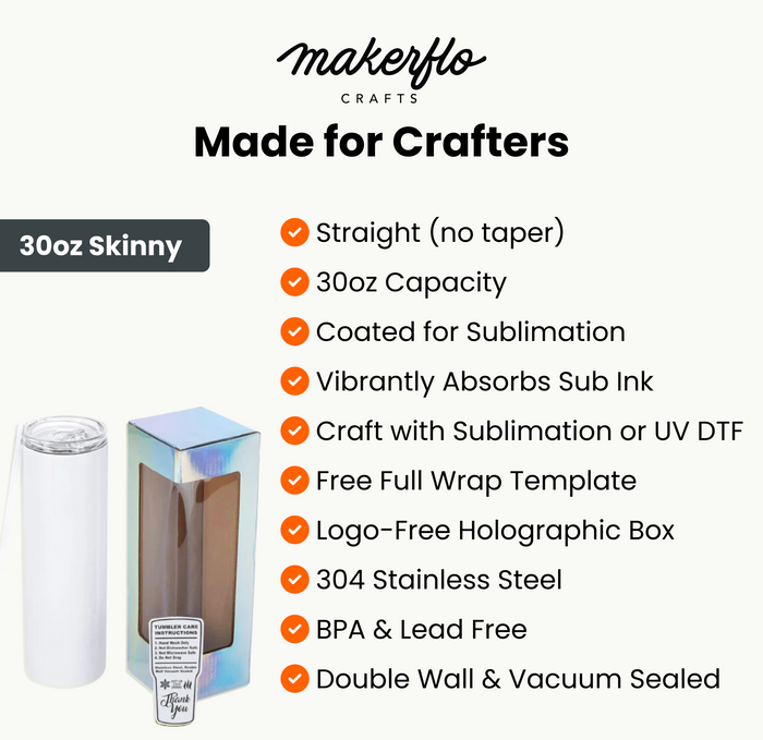 30oz Skinny Tumbler (Polycoated)