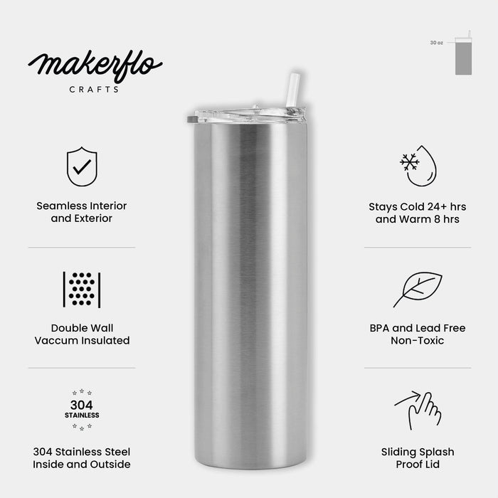 30oz Skinny Tumbler (Stainless Steel)
