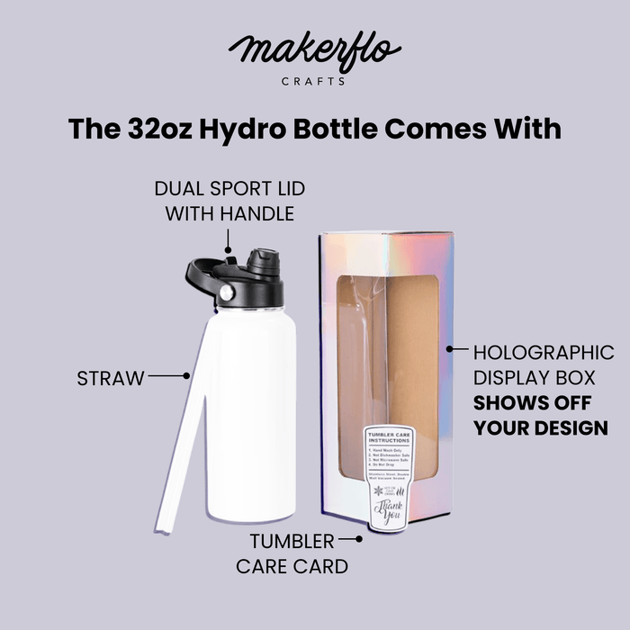32oz Hydro Water Bottle - Ninja Transfers