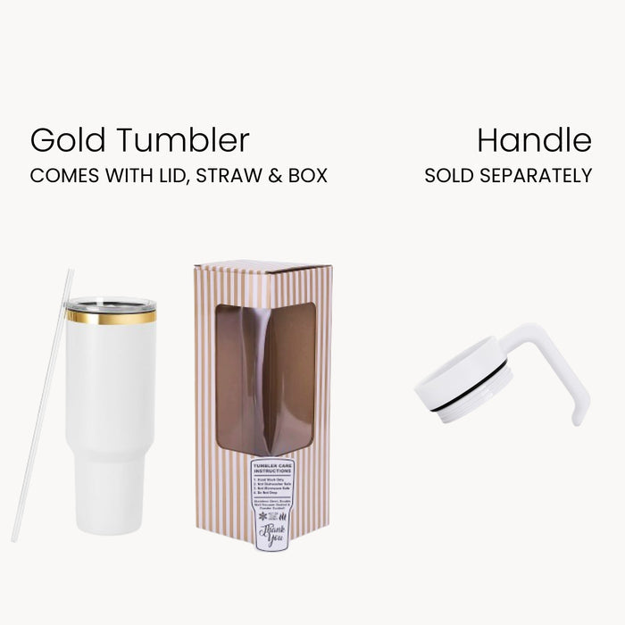 40oz Gold Plated Tumbler - Ninja Transfers