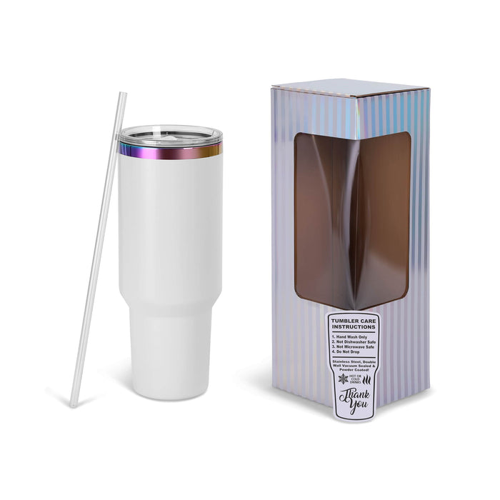 40oz Rainbow Plated Tumbler