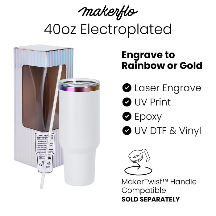 40oz Rainbow Plated Tumbler