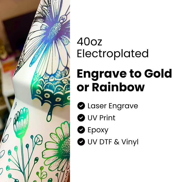 40oz Rainbow Plated Tumbler