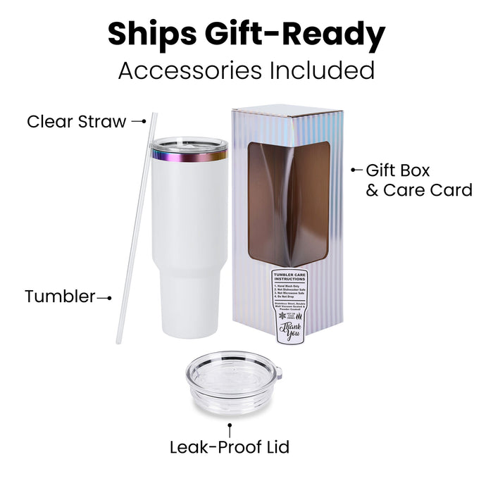 40oz Rainbow Plated Tumbler