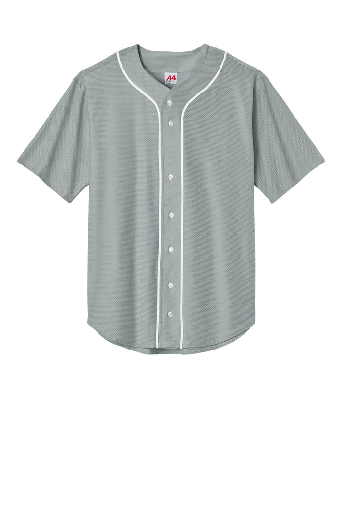 A4 A4N4184 Short Sleeve Full-Button Baseball Top N4184