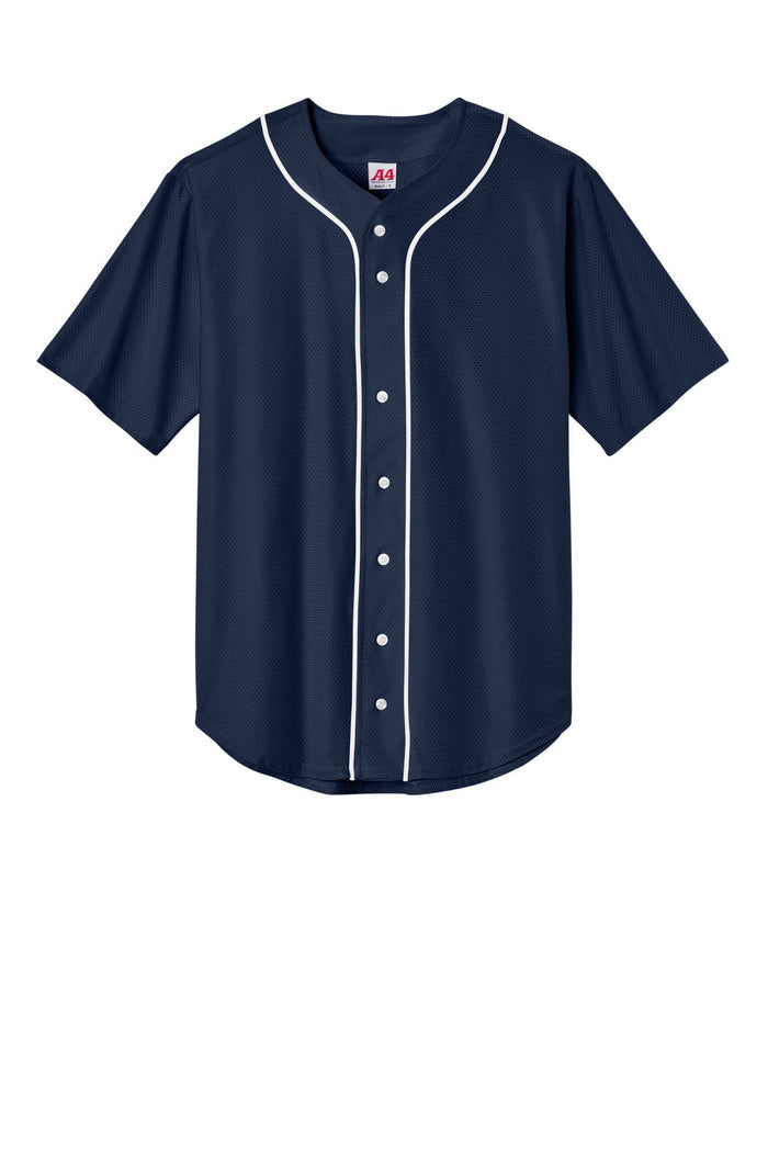 A4 A4N4184 Short Sleeve Full-Button Baseball Top N4184