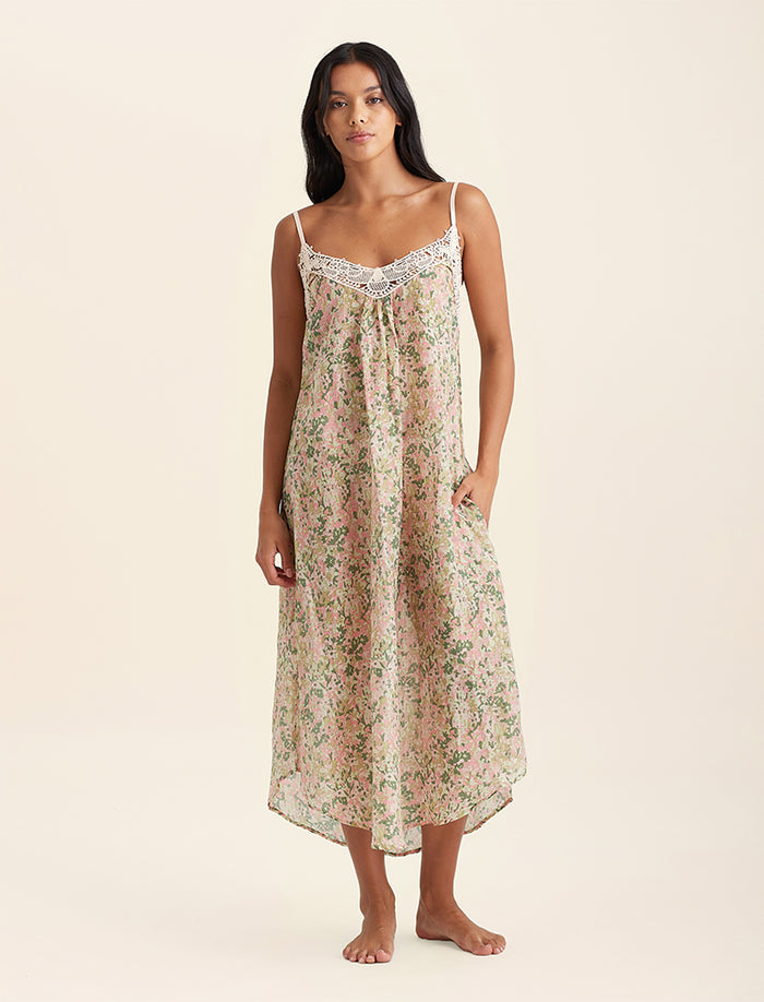 Adeline Lace Front Maxi Nightgown