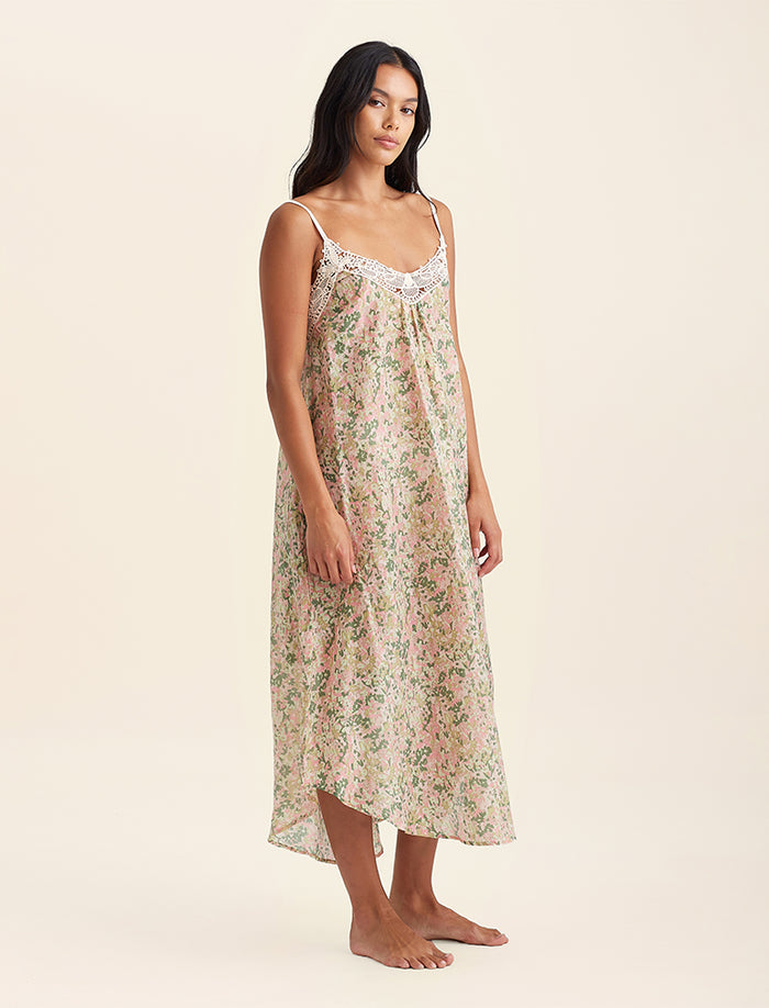 Adeline Lace Front Maxi Nightgown