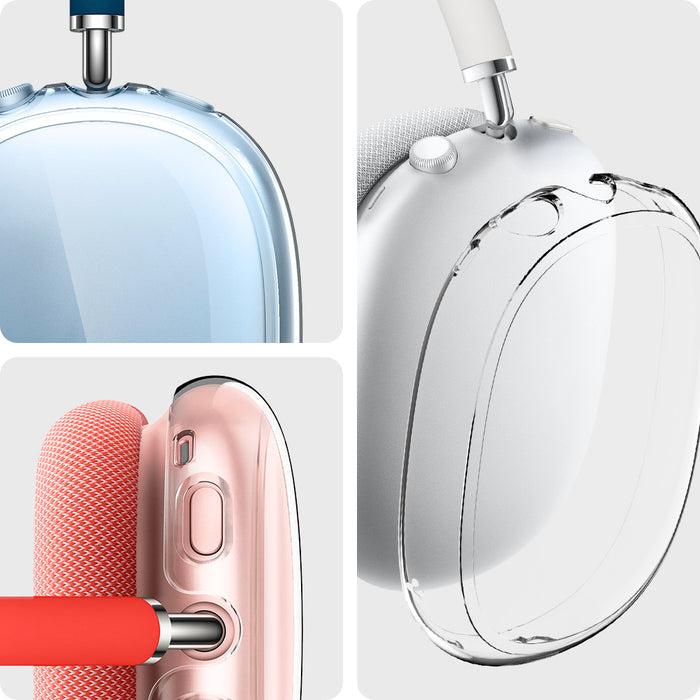 ASD02813 - Apple AirPods Max Case Ultra Hybrid Pro in crystal clear showing the different angles