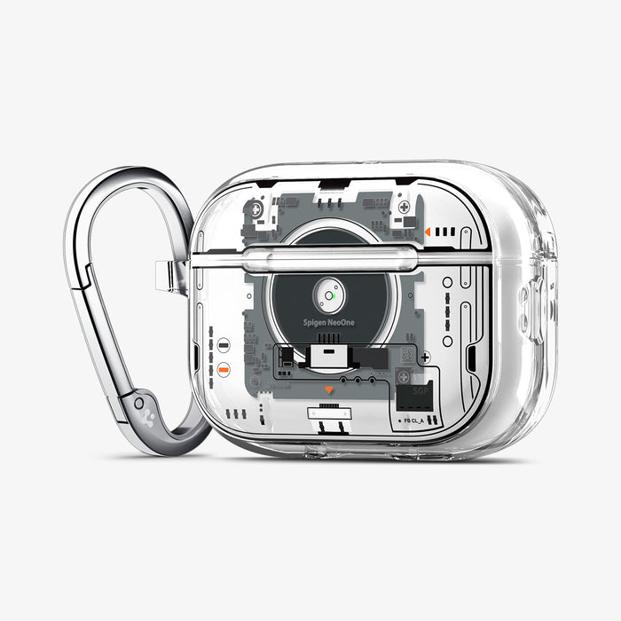ACS09824 - AirPods Pro 3 Series Ultra Hybrid Neo One (MagFit) showing the front and side with carabiner