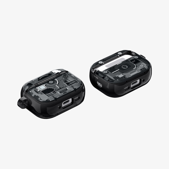 ACS09823 - AirPods Pro 3 Series Ultra Hybrid Zero One (MagFit) in Zero One Black showing front, back and sides