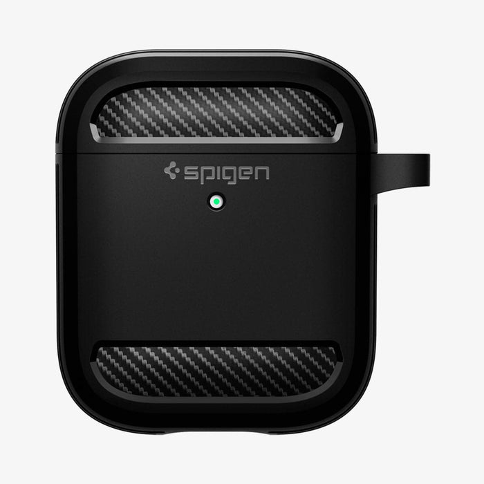 ASD01117 - Apple AirPods 1 / 2 Case Rugged Armor in matte black showing the front