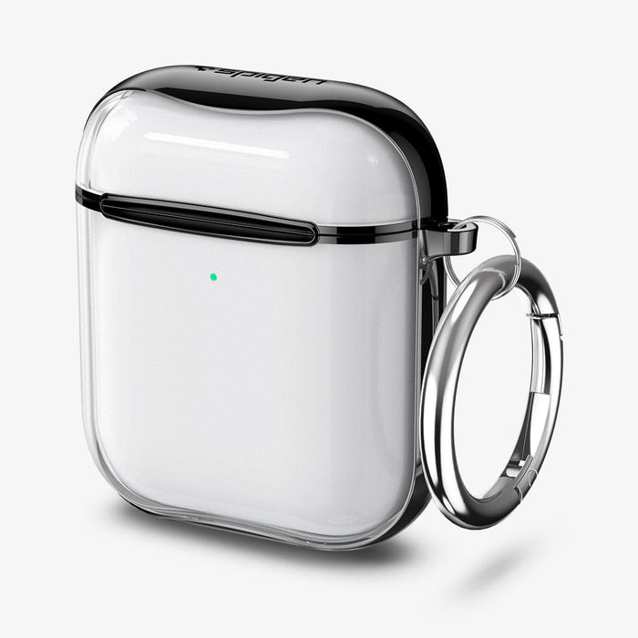 ASD01300 - Apple AirPods 1 / 2 Case Ultra Hybrid in black showing the front, side and keychain