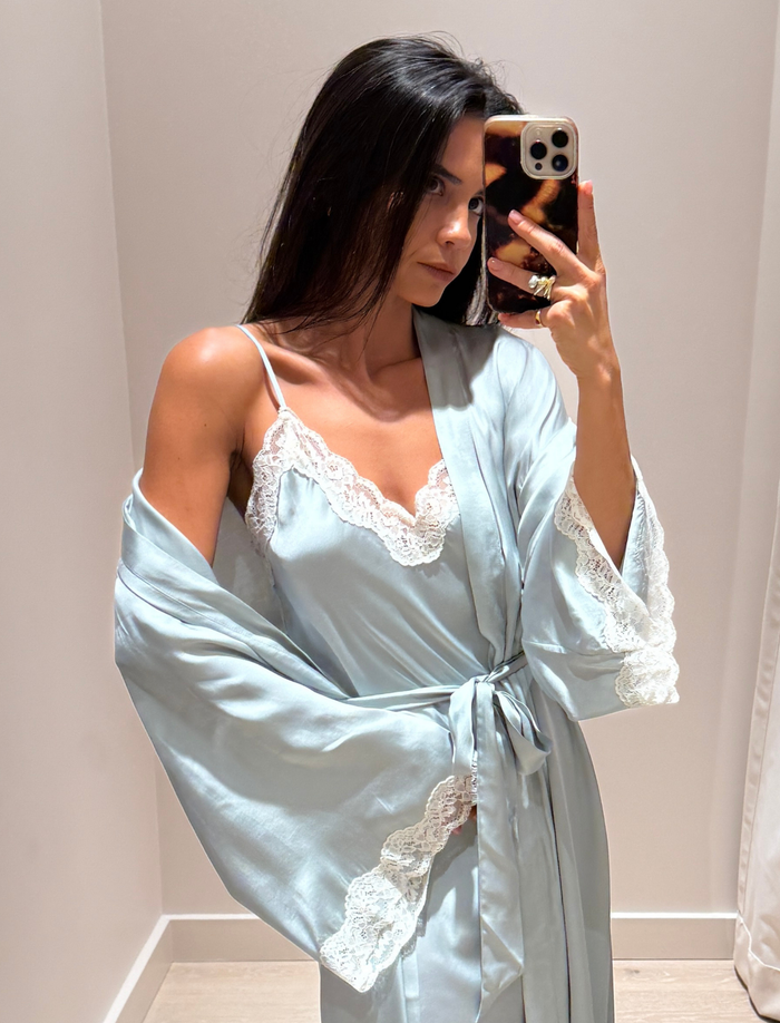 Annabelle Satin Lace Maxi Robe