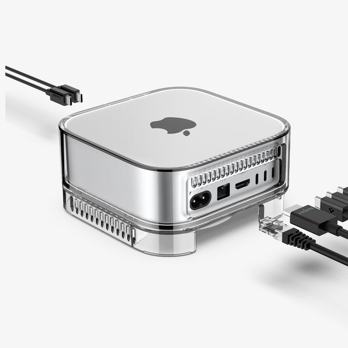 ACS09210 - Apple Mac Mini Stand | Ultra Hybrid in Crystal Clear showing the inside of stand