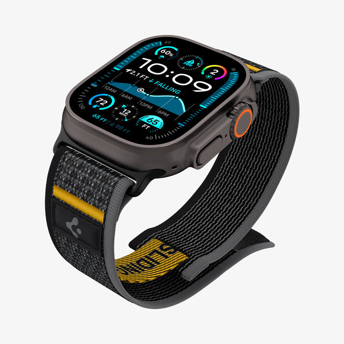 AMP09033 - Apple Watch 10 (46mm) Athlex Air in Active Black showing the front, partial sides and bottom