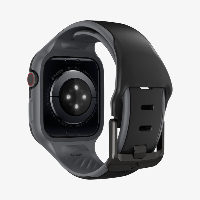 AMP02007 - Apple Watch Series (44mm) Case Liquid Air Pro in black showing the back