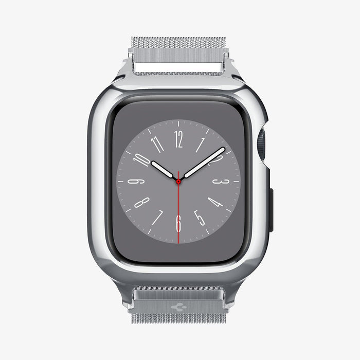 ACS04584 - Apple Watch Series (Apple Watch (45mm)) Case Metal Fit Pro in silver showing the front