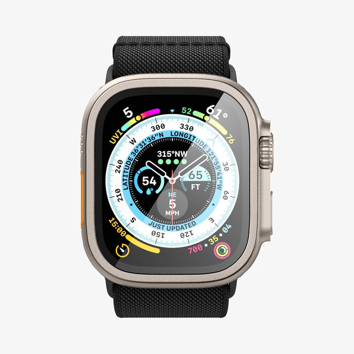 AGL06953  - Apple Watch Ultra (Apple Watch (49mm)) Screen Protector Glas.tR Slim Pro in titanium showing the front