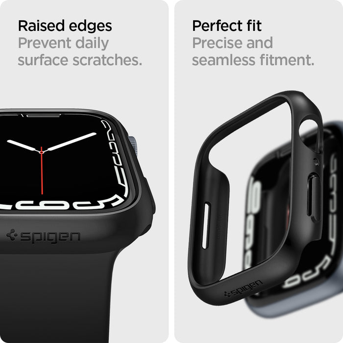 ACS04174 - Apple Watch Series (45mm) Case Thin Fit in black raised edges prevent daily surface scratches. Perfect fit precise and seamless fitment.