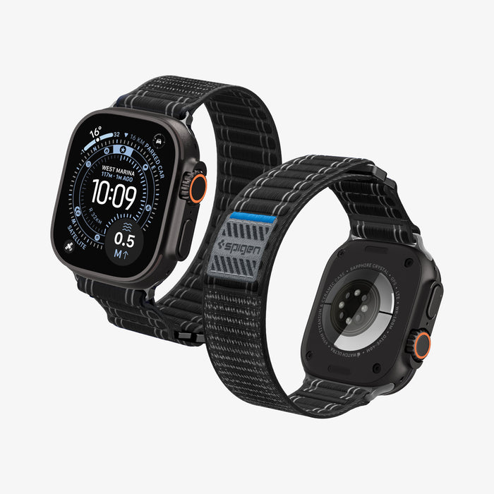 AMP10141 - Apple Watch Ultra (49mm) WBF0 in Black showing the front and back