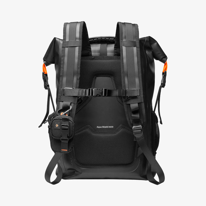 AMP07875 - AquaShield Waterproof Backpack A650 in Black showing the back