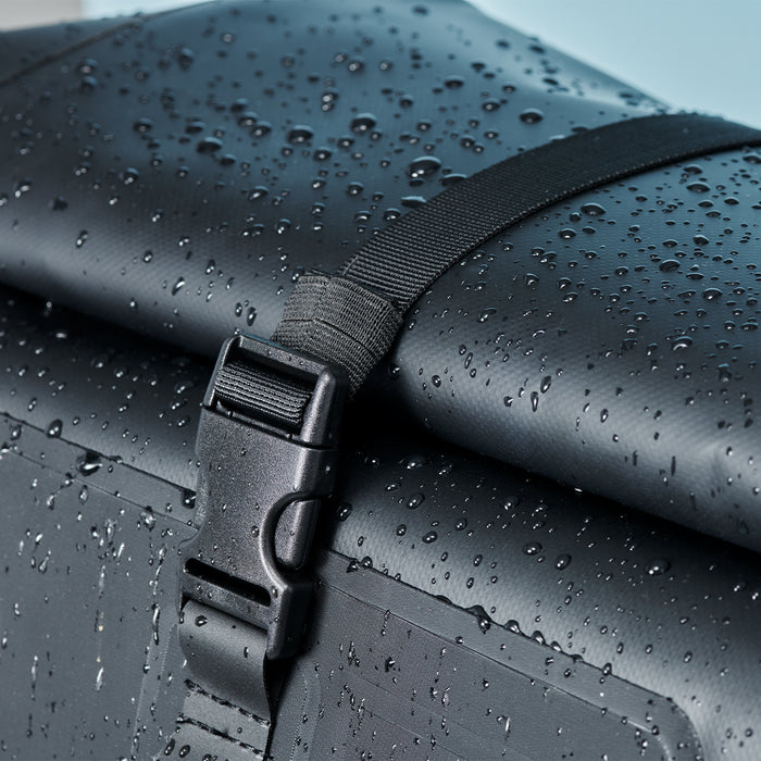 AMP07875 - AquaShield Waterproof Backpack A650 in Black showing the top with lock