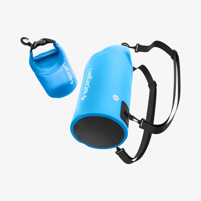 AMP06024 - AquaShield Waterproof Bag A630 in blue showing the different angles of big and small bag