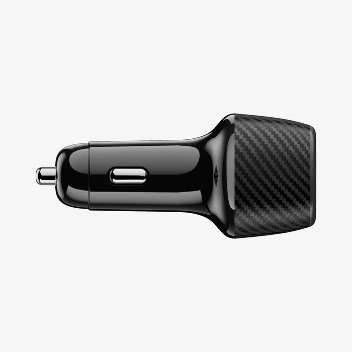 ACP09543 - ArcStation™ Essential 113W USB C Fast Car Charger | EV1133 showing a side profile of the charger's plug and carbon-fiber body