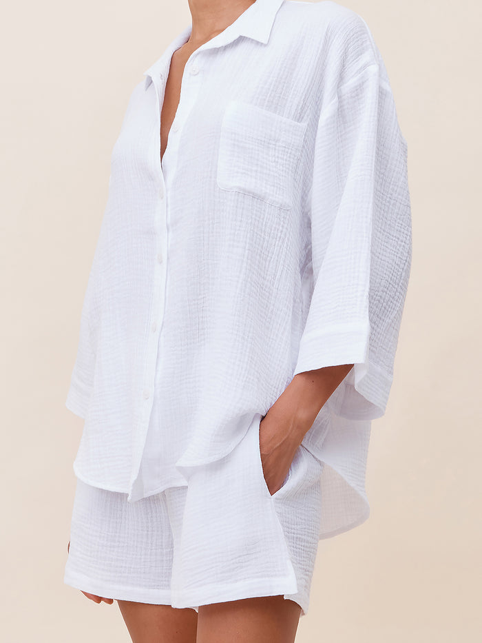 Ashley Textured Cotton Boxer PJ Set