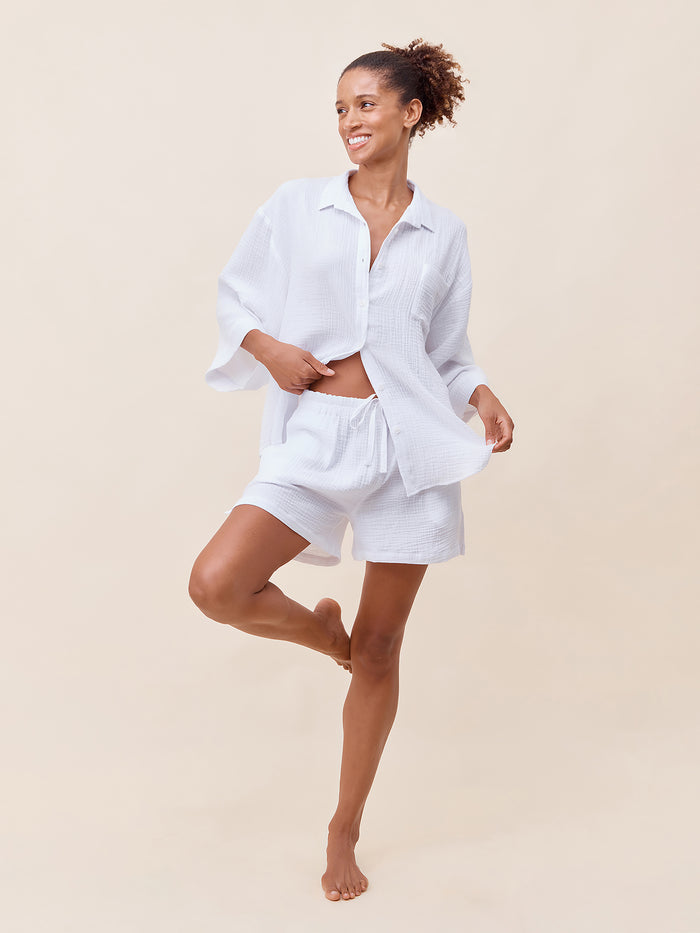 Ashley Textured Cotton Boxer PJ Set