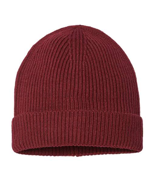Atlantis Headwear ANDY Sustainable Fine Rib Cuffed Beanie - Ninja Transfers