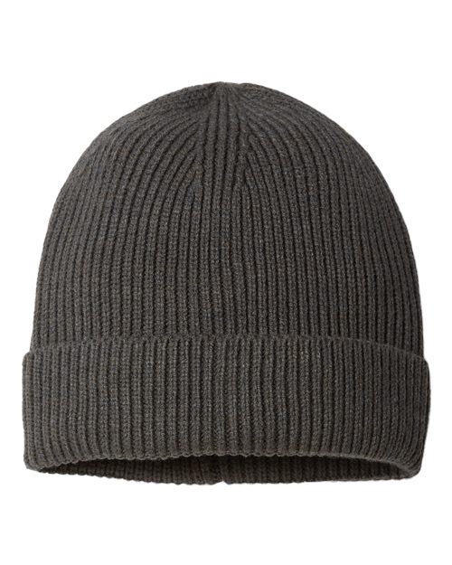 Atlantis Headwear ANDY Sustainable Fine Rib Cuffed Beanie - Ninja Transfers