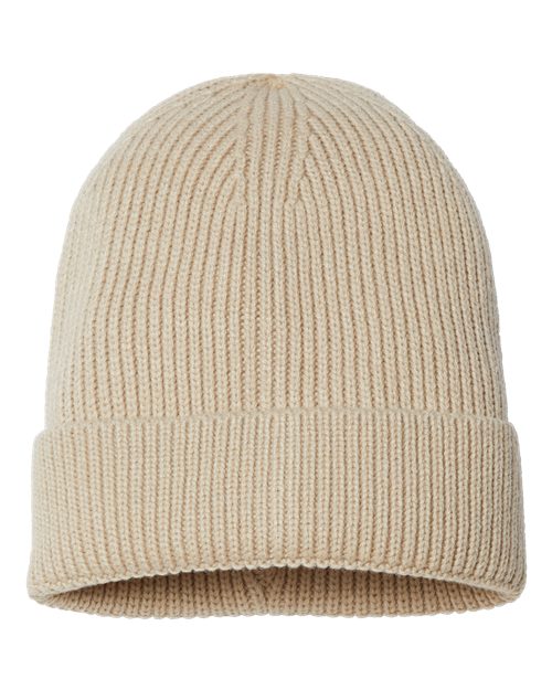 Atlantis Headwear ANDY Sustainable Fine Rib Cuffed Beanie - Ninja Transfers