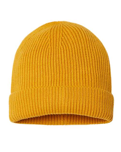 Atlantis Headwear ANDY Sustainable Fine Rib Cuffed Beanie - Ninja Transfers