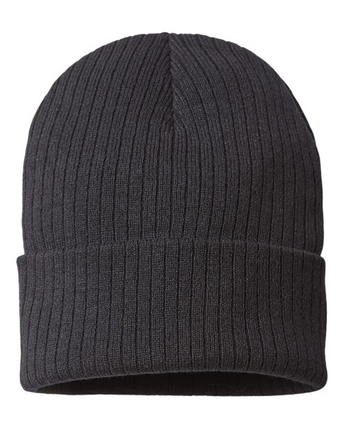 Atlantis Headwear RIO Sustainable Rib Cuffed Beanie - Ninja Transfers