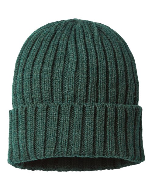 Atlantis Headwear SHORE Sustainable Cable Knit Cuffed Beanie - Ninja Transfers