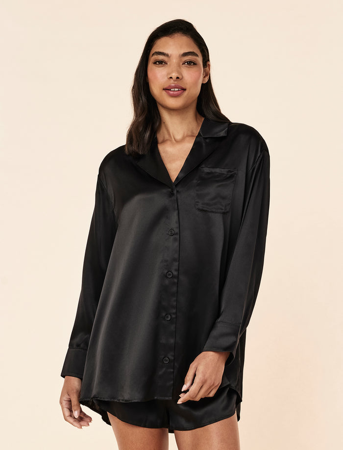 Audrey Mulberry Silk Boyfriend Shirt
