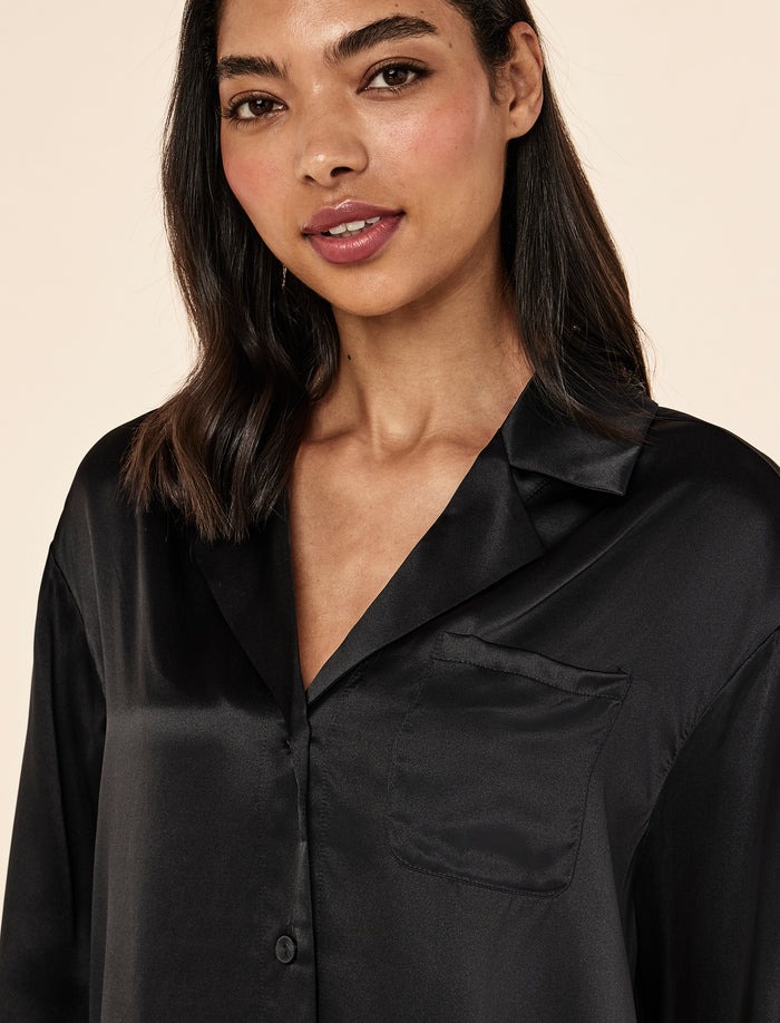 Audrey Mulberry Silk Boyfriend Shirt
