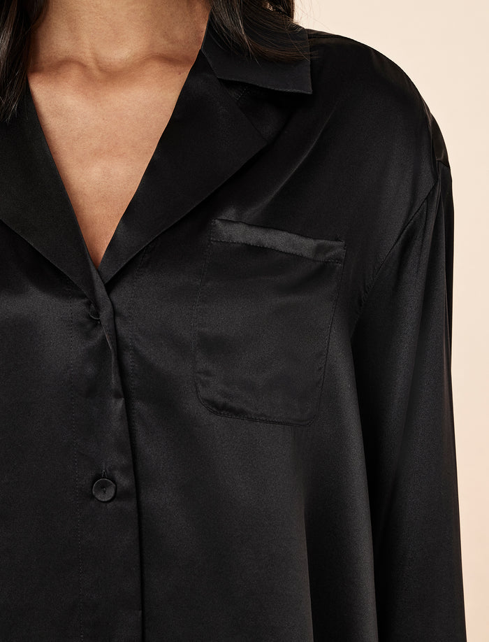 Audrey Mulberry Silk Boyfriend Shirt