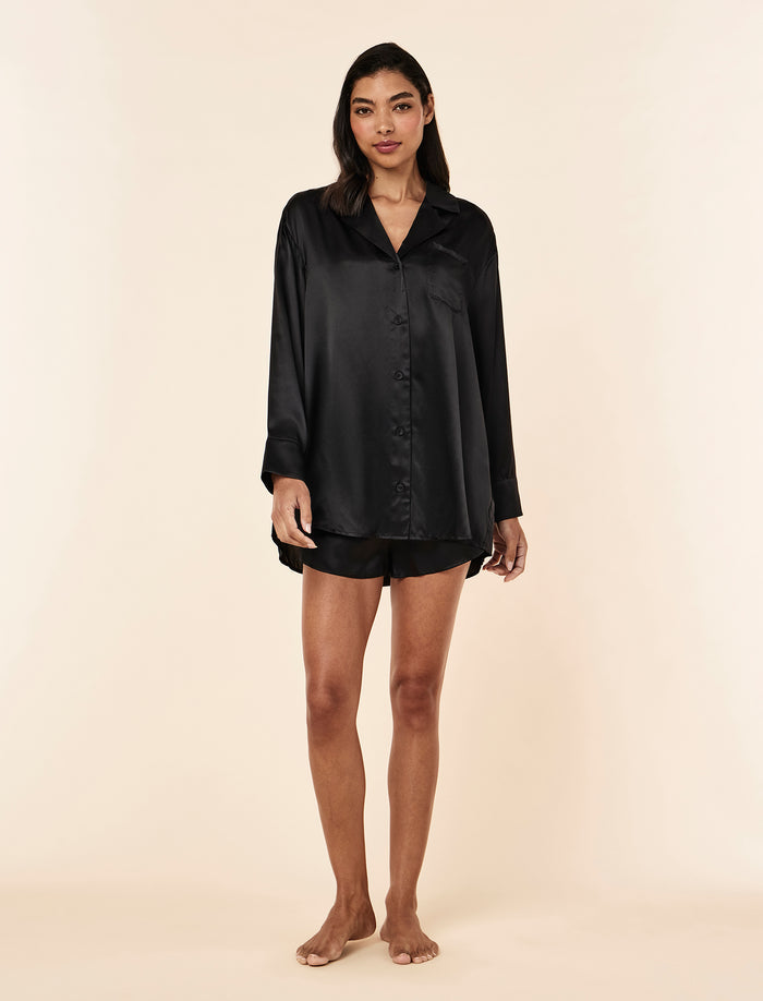 Audrey Mulberry Silk Boyfriend Shirt
