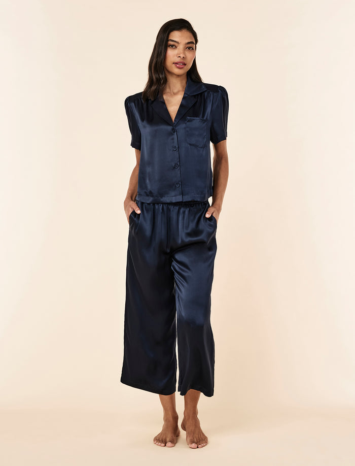 Audrey Mulberry Silk Crop PJ Set