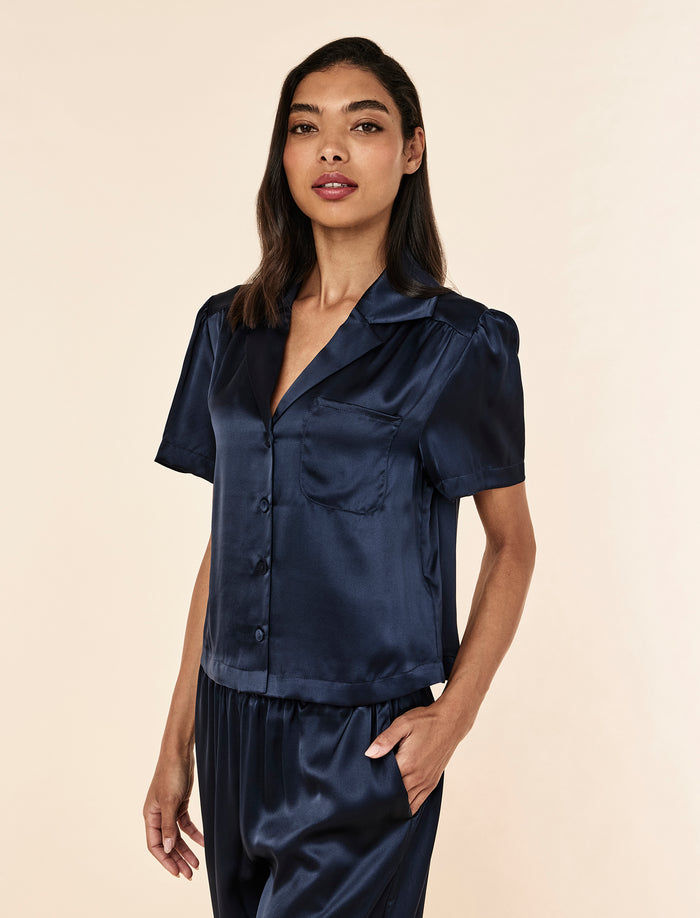 Audrey Mulberry Silk Crop PJ Set