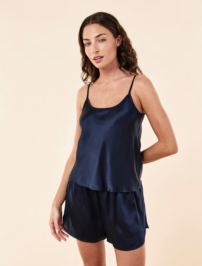 Audrey Mulberry Silk Tulip Cami Boxer PJ Set
