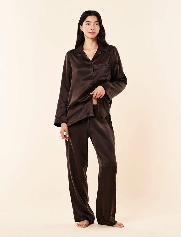 Audrey Washable Silk Full Length PJ Set